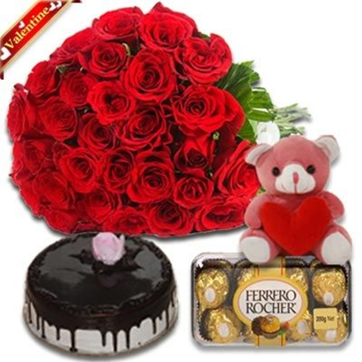 30 Red Rose Chocolate & Teddy
