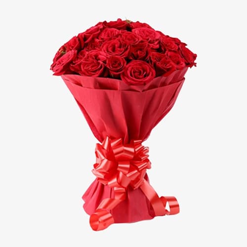 “30 Red Rose with red sheet packing”